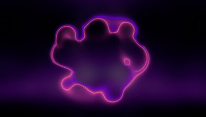 Abstract neon background, neon liquid, glowing drop.