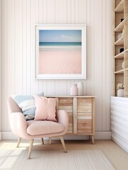 Pastel Beachside Vibes: Vintage Art Print from the Coastal Calm Collection