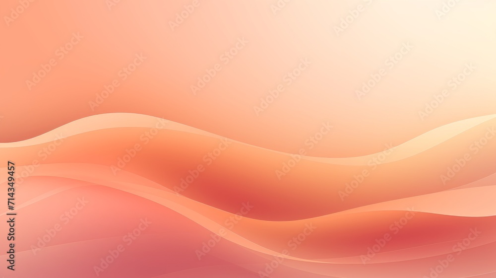 Aufkleber abstract peach gradient background with soft wave patterns. fashionable trendy pastel peach color. c
