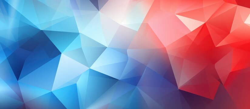 Abstract red blue geometric polygonal shape background. Generate AI image