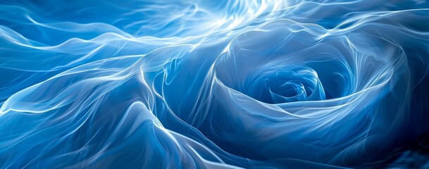 Obraz premium abstract swirling pattern in a blue light Generative AI