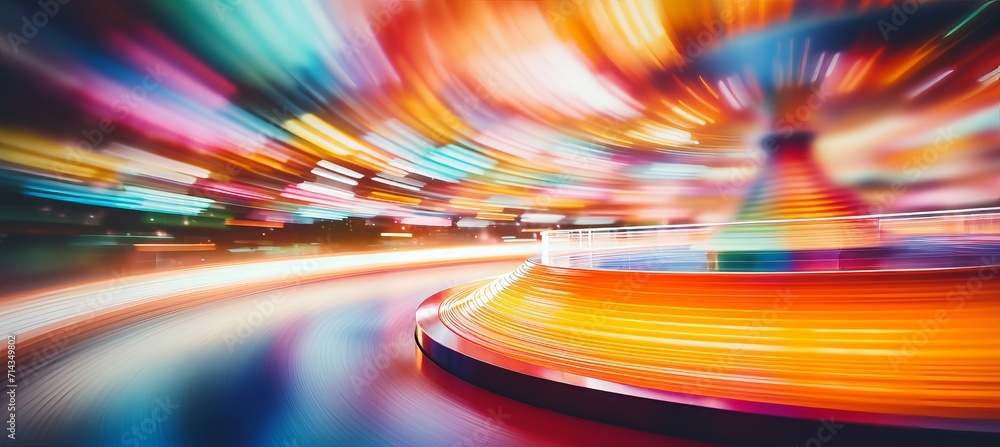 Aufkleber dynamic carousel in motion with vibrant lights and lively details, creating a captivating scene.