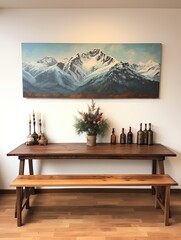Pristine Mountain Overlook Decor: Breathtaking Basecamp Beauty � Field Painting