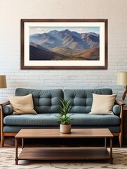 Pristine Mountain Overlook: Vintage Art Print for Panoramic Peak Decor