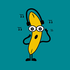 banana fruit character vector cartoon