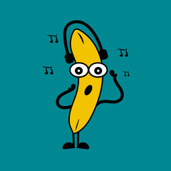banana fruit character vector cartoon