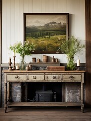 Pure Hilltop Panorama Decor: Vintage Farmhouse Highland Charm in Landscape