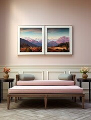 Pure Hilltop Panorama: Farmhouse Views from Hill Crests Wall Art Decoration