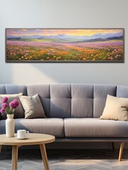 Pure Hilltop Panorama Wall Art: Wildflower Fields from Above