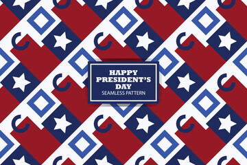 Fototapeta premium Happy Presidents Day seamless pattern background