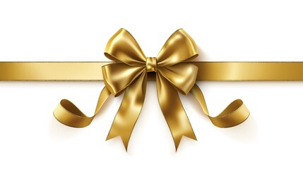 Fototapeta premium Yellow ribbon on white background