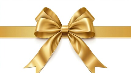 Fototapeta premium Yellow ribbon on white background