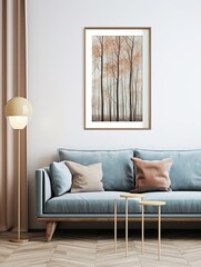Sleek Tree Line Imagery: Where Contemporary Artistry Meets Vintage Art Print Vibes