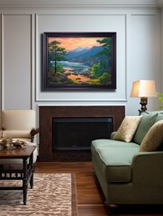 Time-Honored Lake and Hill Art - Captivating Views, Serene Waters Wall Art