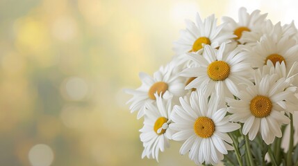 Fototapeta premium Daisies on a neutral background