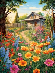 Blossomed Cottage Stories: Traditional Homestead Flower Art Embracing Vintage Landscapes