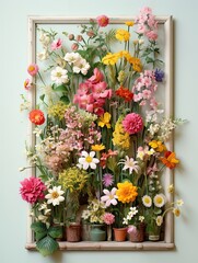 Fototapeta na wymiar Traditional Homestead Flower Art: Farmhouse Floral Splendor Wall Decor
