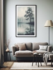 Tranquil Waterside Vistas: Vintage Art Print with Peaceful Reflections