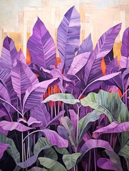 Urban Jungle Leaf Art: Lane Lavender Layers and Field Painting