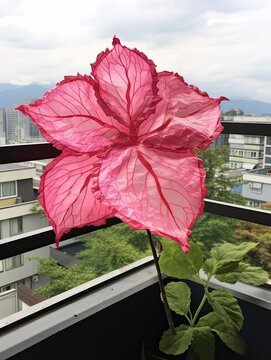 Urban Jungle Leaf Art: Wall Art featuring Rooftop Rose and Balcony Begonia