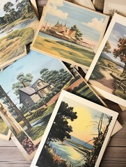 Vintage Coastal Postcards: Cottage Charm and Timeless Tidal Themes