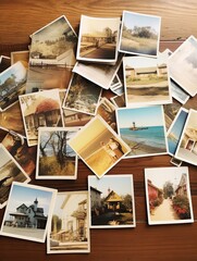 Fototapeta na wymiar Antique Seashore Snapshots: Vintage Coastal Postcards and Cottage Decor