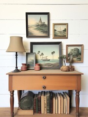 Vintage Coastal Postcards: Farmhouse Charm Evoking Classic Beachfront Memories