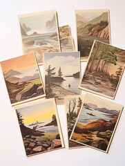 Fototapeta na wymiar Vintage Coastal Postcards: Timeless Tide Turnings - A Captivating Vintage Art Print