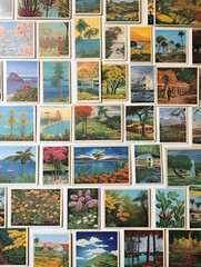 Fototapeta na wymiar Vintage Coastal Postcards: Relics of Coastal Elegance