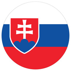 Slovakia flag. Flag of Slovakia in round circle shape