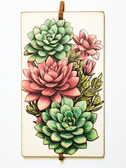 Vintage Succulent Canvas Art: Greenery Revived in Vintage Painting Style