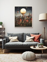 Wanderlust Travel Destinations: Vintage Painting of Classic Cities on Canvas