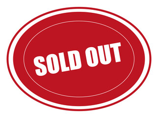 Vector e ilustración de etiqueta roja en ingles SOLD OUT.  Para sitio web y comercios. 