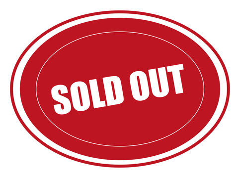 Vector e ilustraci&oacute;n de etiqueta roja en ingles SOLD OUT.  Para sitio web y comercios. 