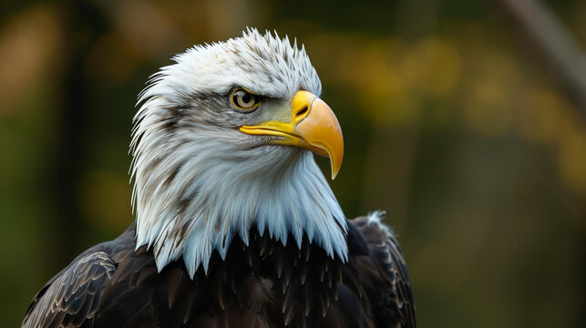Bald eagle. Portrait from animal. The Bald Eagle (Haliaeetus leucocephalus) portrait. AI Generative