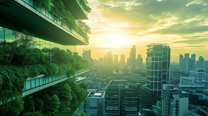 Obraz premium EcoVation: Green Technology Shaping a Sustainable Future. Generative AI