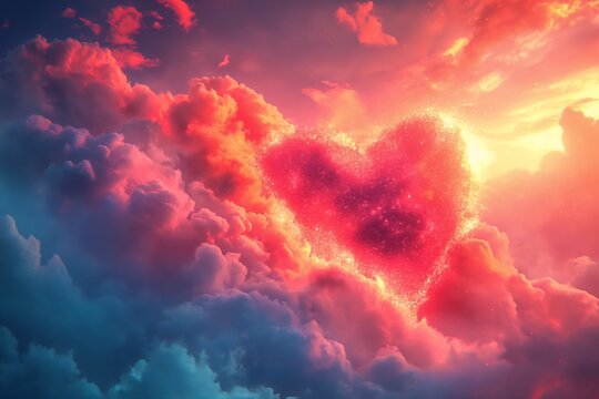heart shaped cloud sky bright light hearts dream magical hydrogen screen cupid lenses