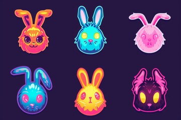 Whimsical cartoon bunnies frolic in a domestic garden, their fluffy tails bouncing with joy and their adorable expressions captivating the hearts of viewers
