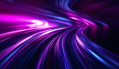 light rays on dark background in abstract in the style of light purple and azure Generative AI