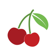 Cherry line icon, vector fruit illustration, fresh healthy sweet cherries symbol, logo, illustration, editable stroke, flat design style isolated on white
