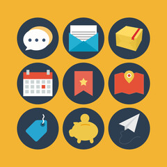 Set of flat design icons for web and mobile applications. Vector illustration