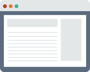 Illustration of a web page with a browser window on a white background