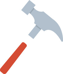 A hammer icon on a white background. Vector illustration.