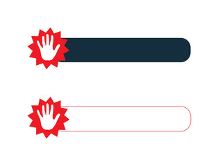 Stop Sign Hand With Banner Placeholder. Text Placeholder