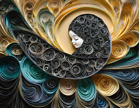 b&eacute;b&eacute; inspir&eacute; de l'art du paperolle ou quilling