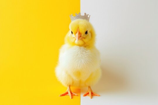 The simple yet vibrant backdrop highlights the vivid and sunny character of the  eaaster chick, perfect for a joyful and colorful touch in any setting..