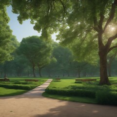 Fototapeta premium Green park view