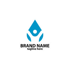 fresh pure water drop logo design vector