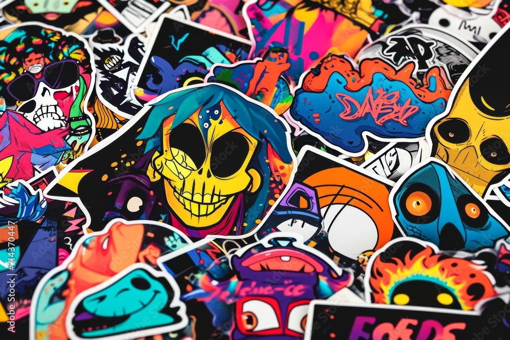Poster an explosion of creative expression, a vibrant mix of styles and techniques captured on a canvas of 