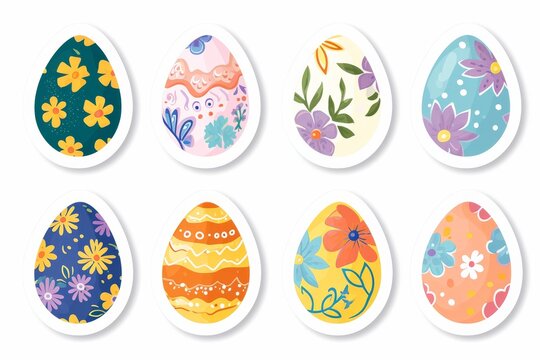 Vibrant and whimsical child's art captures the joy and innocence of easter through a playful display of colorful eggs